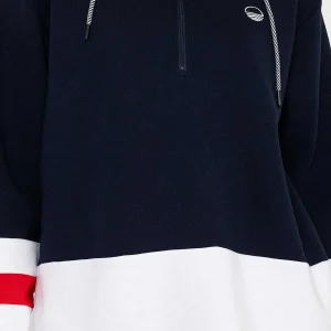 West Quay Colour Block Half Zip Hooded Sweatshirt In Navy*Women Hoodies & Sweatshirts