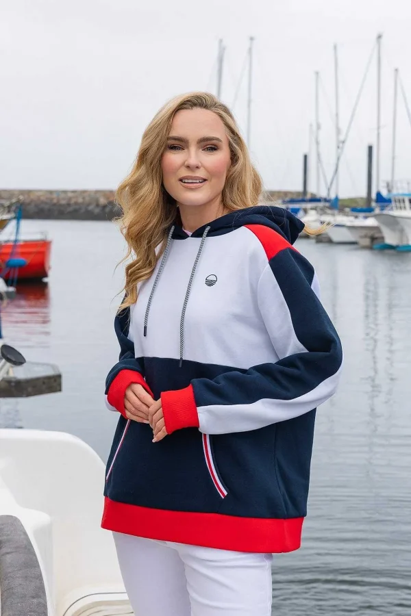 West Quay Colour Block Hoodie In Navy*Women Hoodies & Sweatshirts