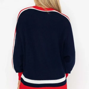 West Quay Colour Block Stripe Knit Sweater In Navy*Women Jumpers & Cardigans