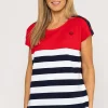 West Quay Colour Block Stripe T-Shirt In Red*Women Tops & Blouses