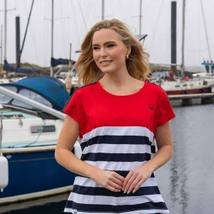 West Quay Colour Block Stripe T-Shirt In Red*Women Tops & Blouses
