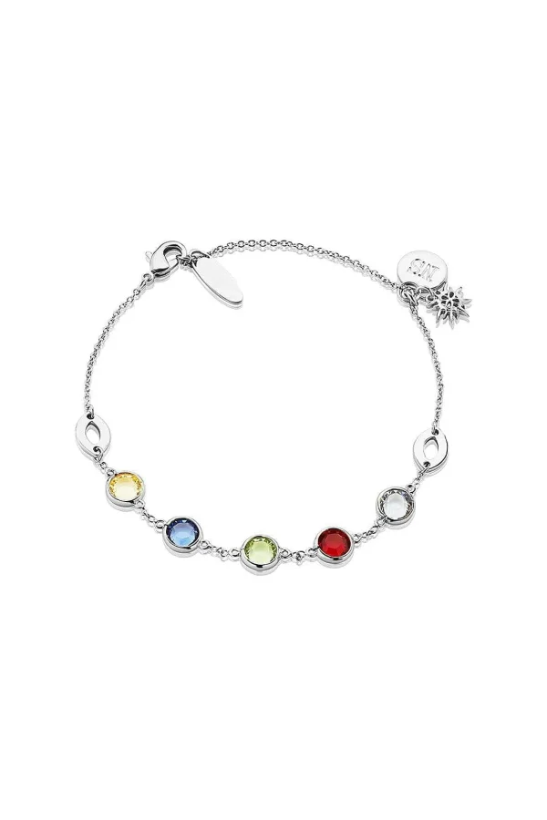 Newbridge Silverware Jewellery Coloured Stone Bracelet In Silver* Boxed Gifts