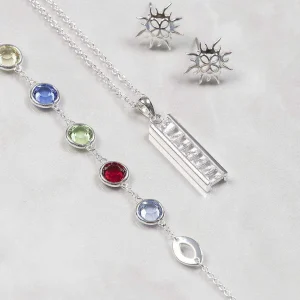 Newbridge Silverware Jewellery Coloured Stone Bracelet In Silver* Boxed Gifts
