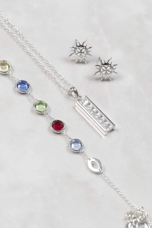 Newbridge Silverware Jewellery Coloured Stone Bracelet In Silver* Boxed Gifts