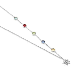 Newbridge Silverware Jewellery Coloured Stone Necklace In Silver* Boxed Gifts