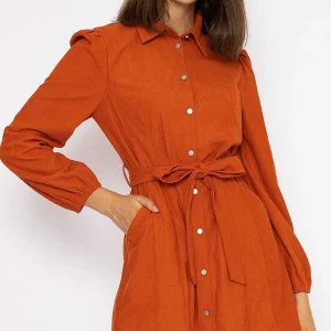 Rowen Avenue Cord Mini Dress In Rust*Women Dresses & Jumpsuits