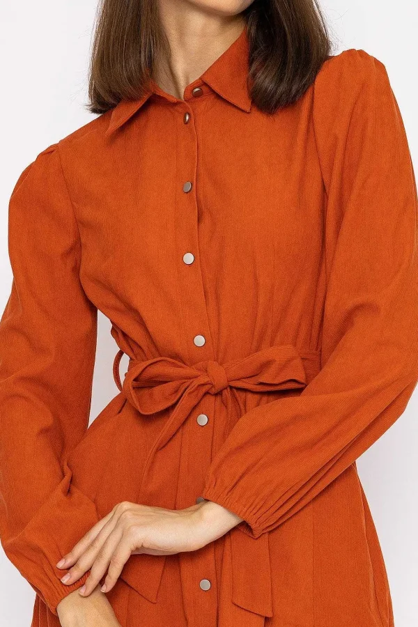 Rowen Avenue Cord Mini Dress In Rust*Women Dresses & Jumpsuits