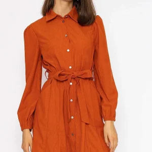 Rowen Avenue Cord Mini Dress In Rust*Women Dresses & Jumpsuits