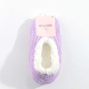 SOUL Accessories Cosy Knit Slipper Socks In Lilac*Women Nightwear