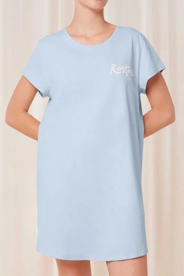 Triumph Cotton Nightdress In Blue*Women Nightwear