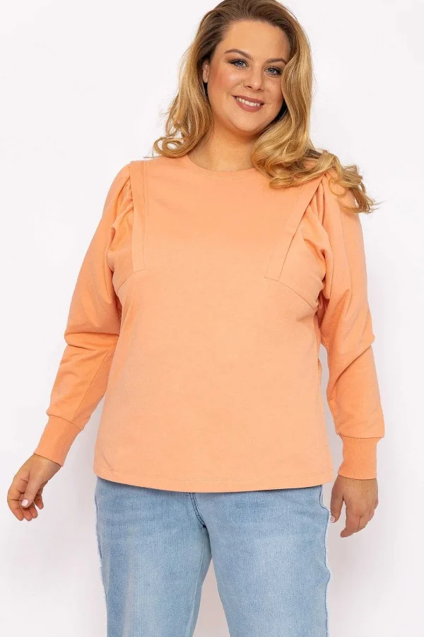 Ulla Popken Cotton Sweatshirt In Orange*Women Hoodies & Sweatshirts