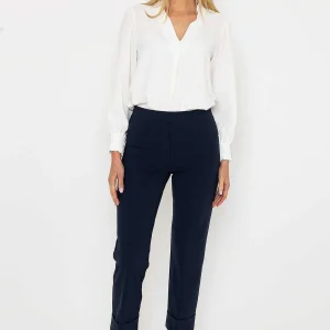 Peruzzi Cotton Turn Up Trousers In Navy*Women Jeans & Trousers