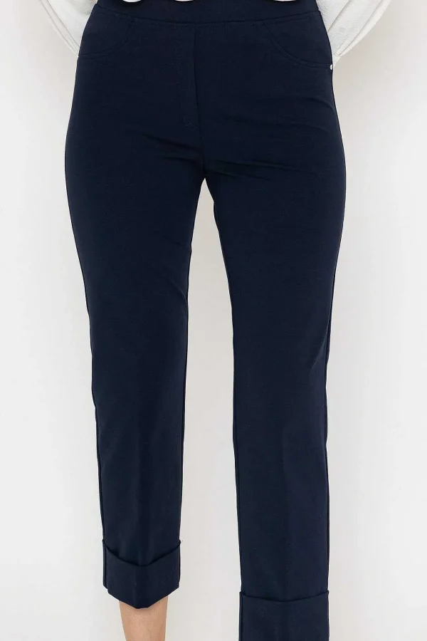 Peruzzi Cotton Turn Up Trousers In Navy*Women Jeans & Trousers