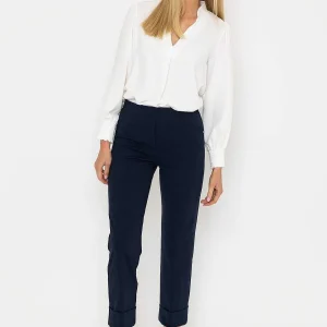 Peruzzi Cotton Turn Up Trousers In Navy*Women Jeans & Trousers