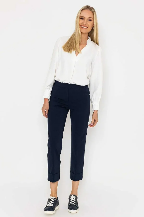 Peruzzi Cotton Turn Up Trousers In Navy*Women Jeans & Trousers