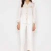 Elli White Cream Fabric Detail Blouse*Women Tops & Blouses