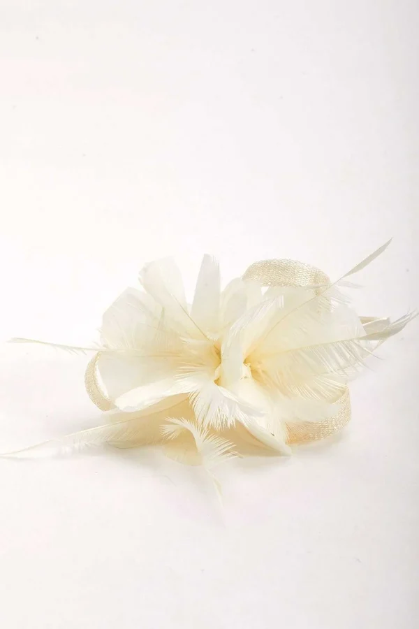 SOUL Accessories Cream Feather Flower Fascinator* Fascinators