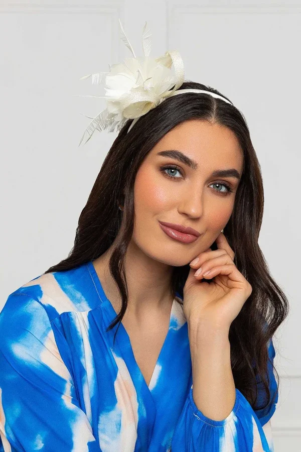 SOUL Accessories Cream Feather Flower Fascinator* Fascinators