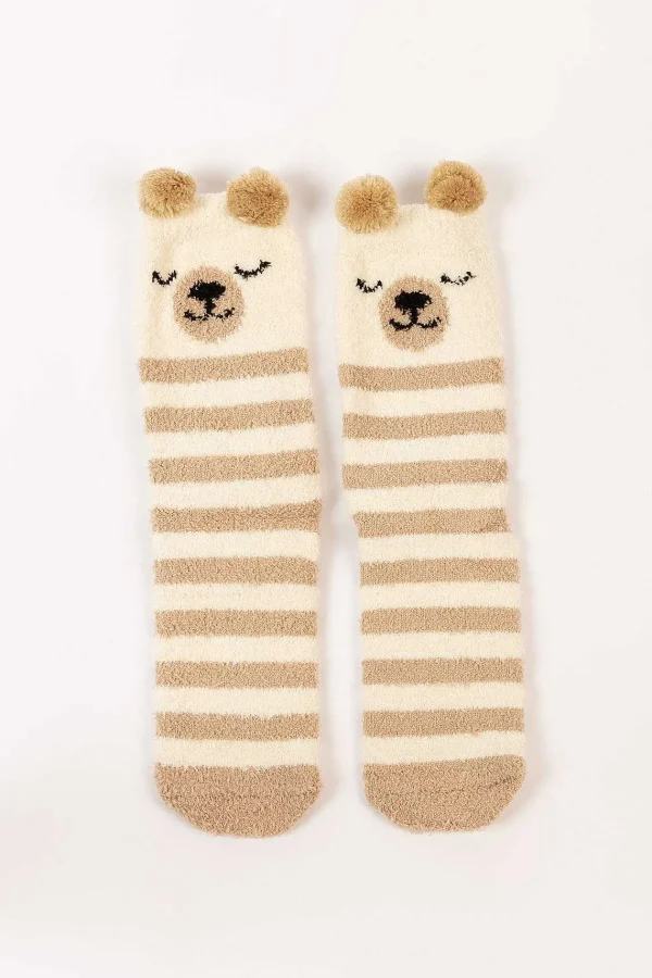 Cherish Accessories Cream Fluffy Boxed Slipper Socks*Women Nightwear
