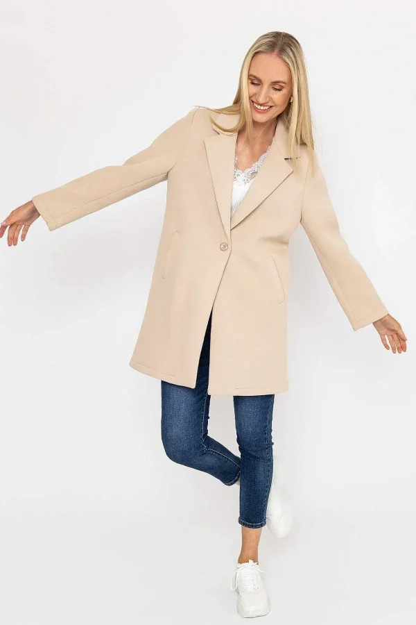 Pala D'oro Cream Scuba Fabric Coat*Women Coats & Jackets