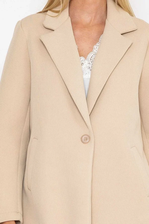 Pala D'oro Cream Scuba Fabric Coat*Women Coats & Jackets
