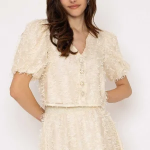 Elli White Cream Tulle Cropped Top*Women Tops & Blouses
