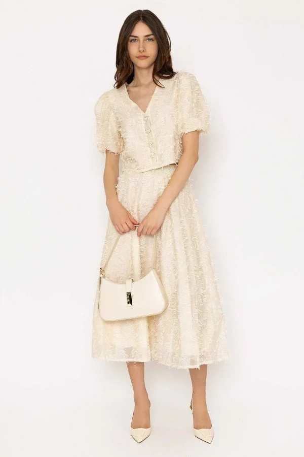 Elli White Cream Tulle Midi Skirt*Women Skirts & Shorts
