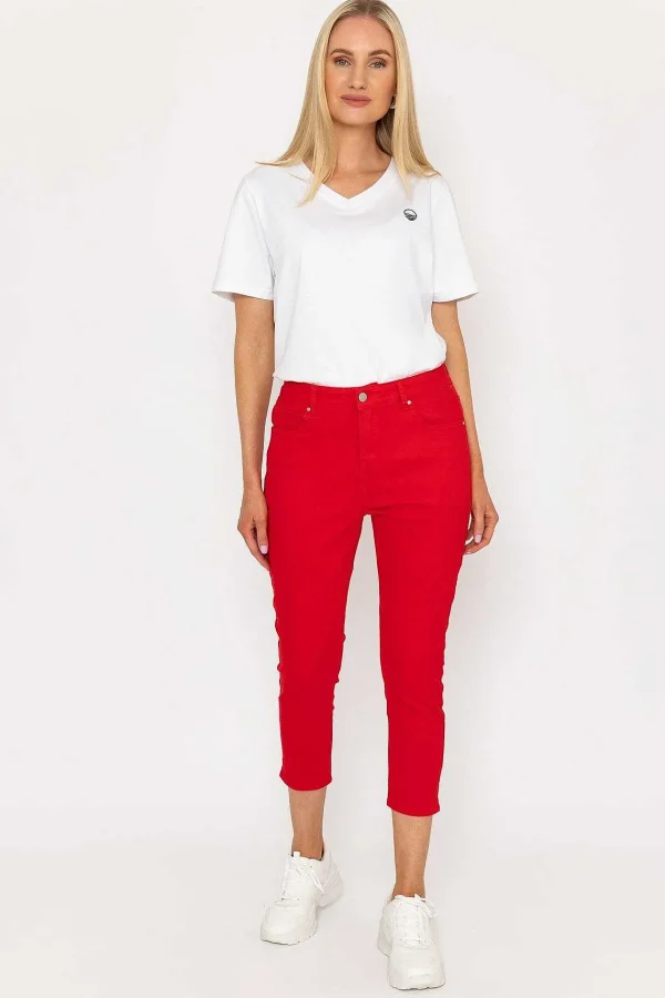 West Quay Crop Stretch Jeans In Red*Women As Seen On Social