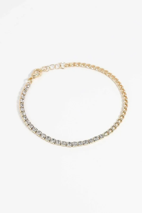 Soul Jewellery Curb And Diamante Bracelet In Gold* Bracelets