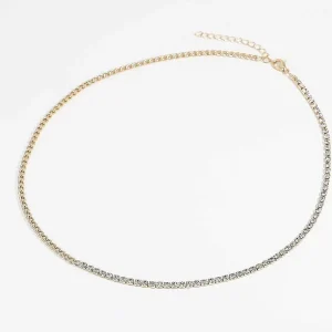 Soul Jewellery Curb And Diamante Necklace In Gold* Necklaces