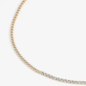 Soul Jewellery Curb And Diamante Necklace In Gold* Necklaces