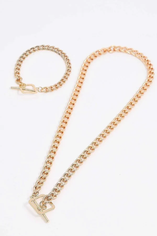 Joularie Curb T-Bar Necklace*Women As Seen On Social