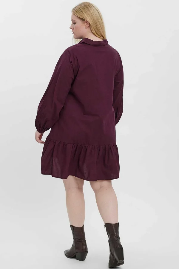 Vero Moda Curve Curve - Abby Dress In Burgundy*Women Dresses & Jumpsuits