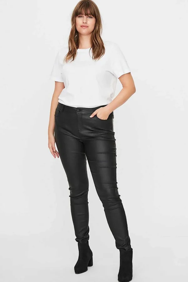 Vero Moda Curve Curve - Coated Pants In Black*Women Jeans & Trousers