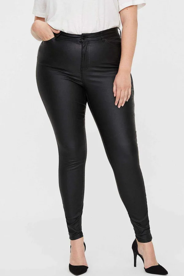 Vero Moda Curve Curve - Coated Pants In Black*Women Jeans & Trousers