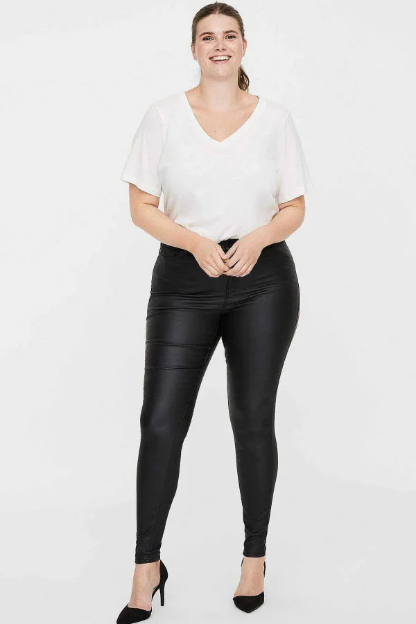 Vero Moda Curve Curve - Coated Pants In Black*Women Jeans & Trousers