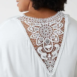 Nova of London Curve - Curve Medallion Lace Back Top In Ivory*Women Tops & Blouses