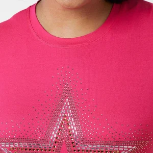 Nova of London Curve - Diamante Star Oversized Top In Pink*Women Tops & Blouses