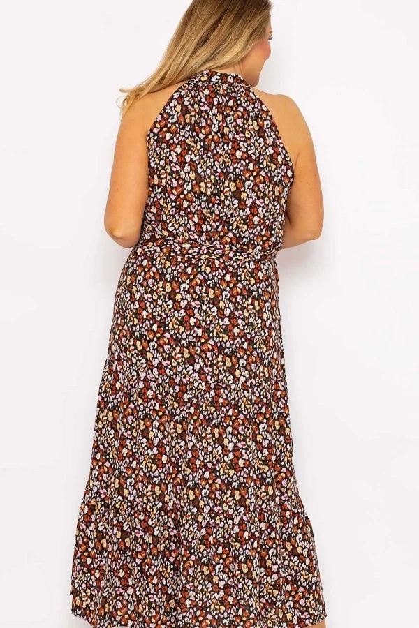 Nova of London Curve - Halter Neck Maxi Dress In Black Print*Women Dresses & Jumpsuits