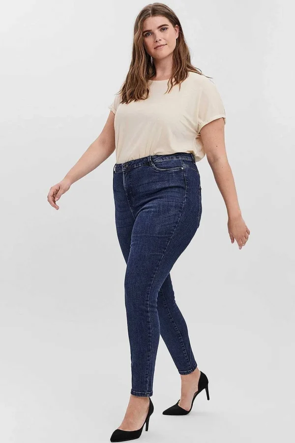 Vero Moda Curve Curve - High Waist Jeans In Dark Blue Denim*Women Jeans & Trousers