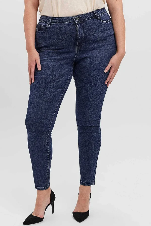 Vero Moda Curve Curve - High Waist Jeans In Dark Blue Denim*Women Jeans & Trousers