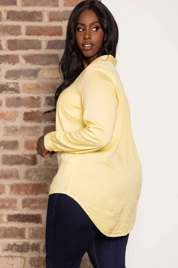 Vero Moda Curve Curve - Josie 3/4 Sleeve Blouse In Yellow*Women Tops & Blouses