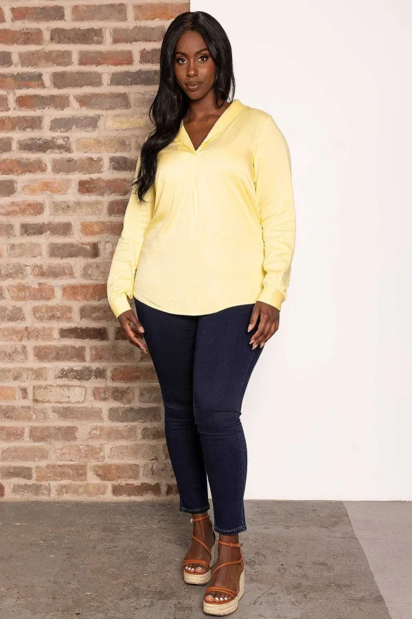 Vero Moda Curve Curve - Josie 3/4 Sleeve Blouse In Yellow*Women Tops & Blouses