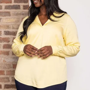 Vero Moda Curve Curve - Josie 3/4 Sleeve Blouse In Yellow*Women Tops & Blouses
