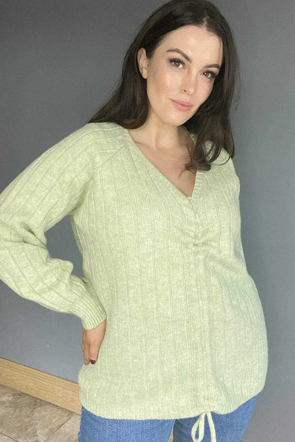Vero Moda Curve Curve - Kaylee String Blouse In Green*Women Jumpers & Cardigans