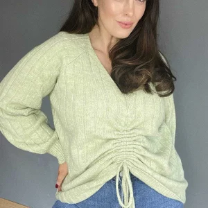Vero Moda Curve Curve - Kaylee String Blouse In Green*Women Jumpers & Cardigans