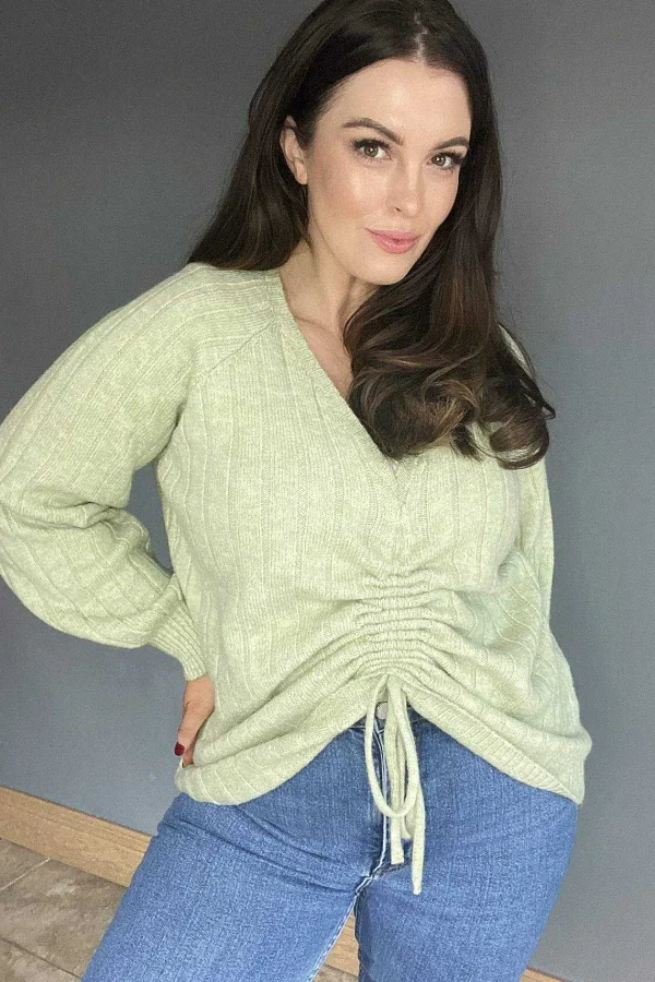 Vero Moda Curve Curve - Kaylee String Blouse In Green*Women Jumpers & Cardigans