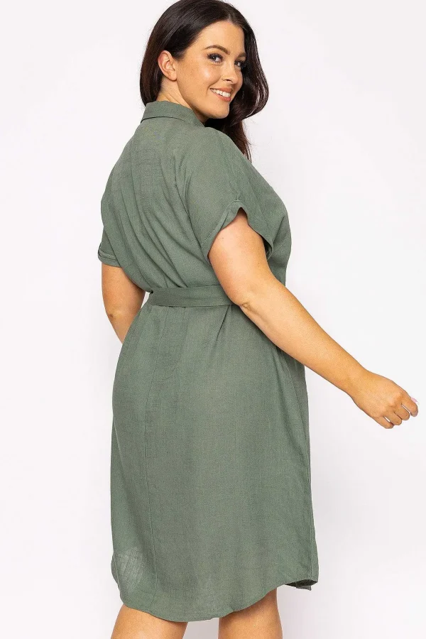 Vero Moda Curve Curve - Lailah Shirt Dress In Khaki*Women Dresses & Jumpsuits