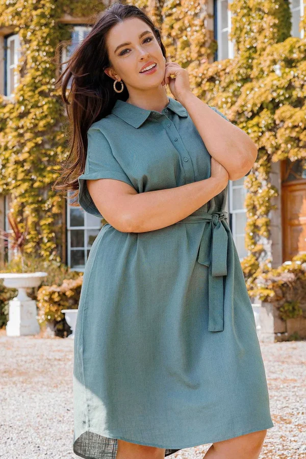 Vero Moda Curve Curve - Lailah Shirt Dress In Khaki*Women Dresses & Jumpsuits