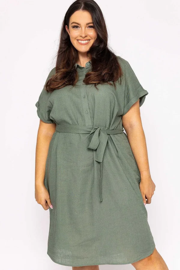 Vero Moda Curve Curve - Lailah Shirt Dress In Khaki*Women Dresses & Jumpsuits